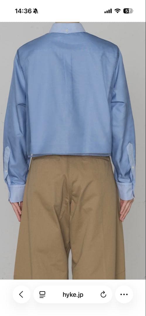 新品　HYKE レイヤードオックスフォードシアーシャツ　サイズ1