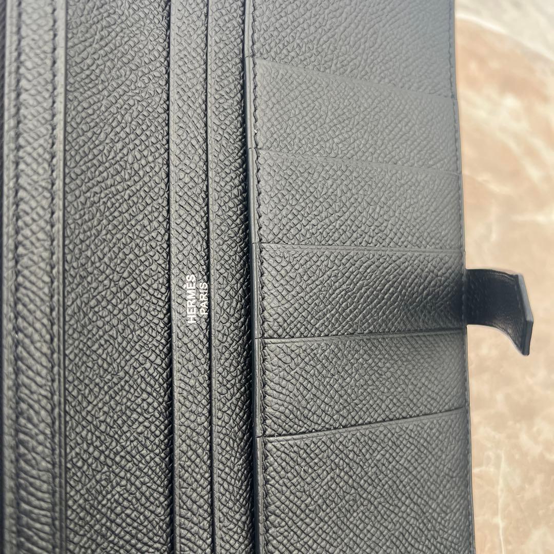 Herms ヴォーエプソン ベアンスフレ 二つ折り長財布 ブラック 箱付き