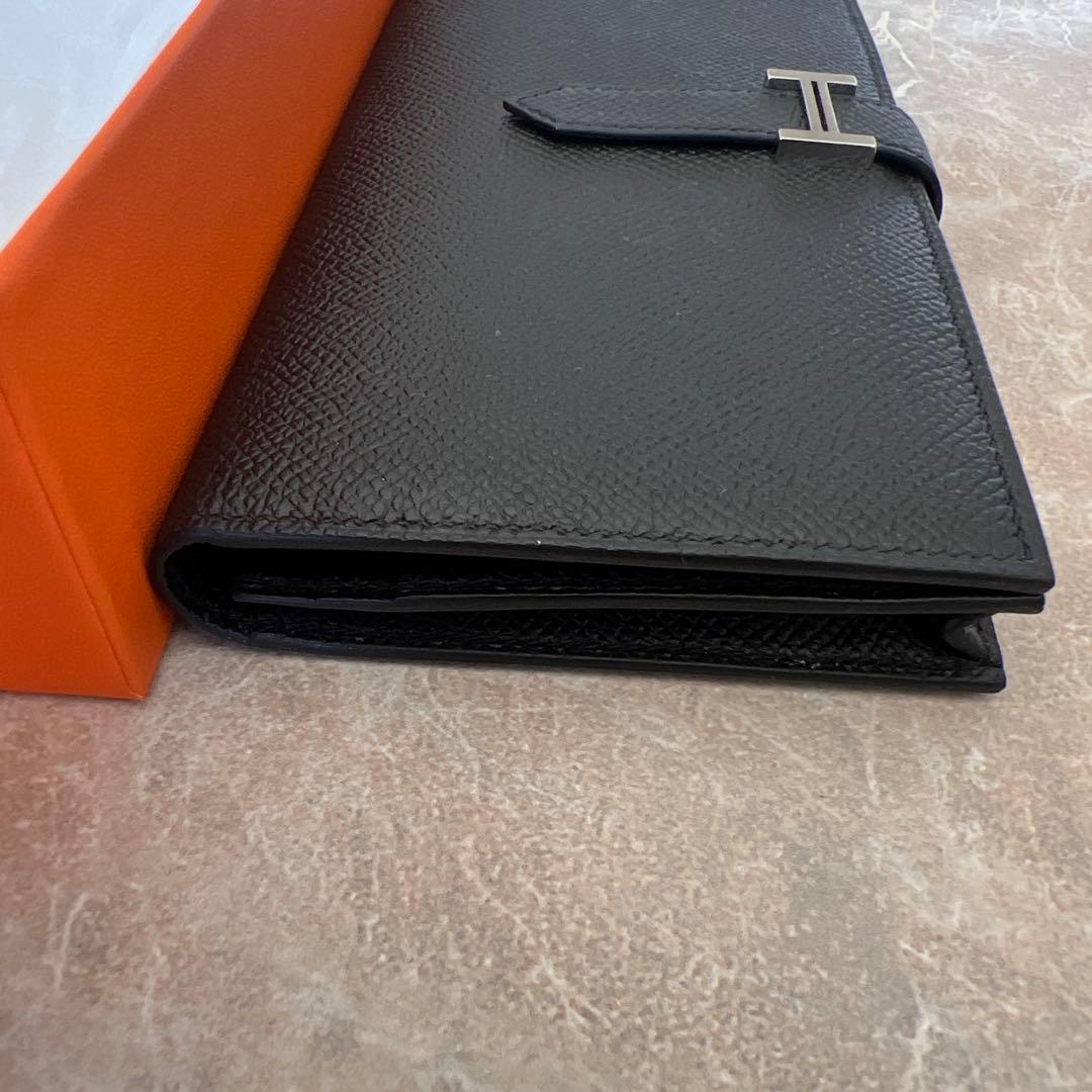 Herms ヴォーエプソン ベアンスフレ 二つ折り長財布 ブラック 箱付き