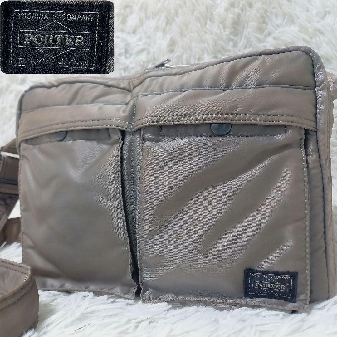 PORTER　TANKER　二層式　ショルダーバッグ　L　タンカー　グレー
