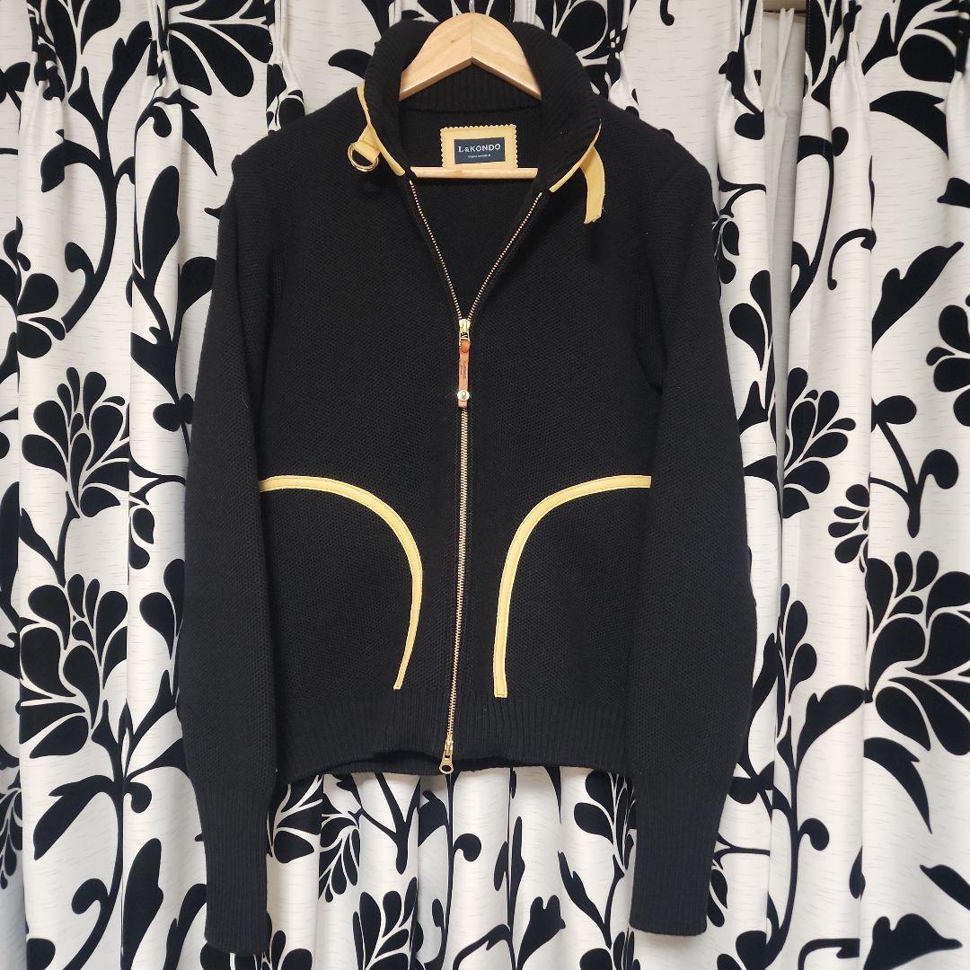 L&KONDO ルコンド　ドライバーズニット　ブラック　馬革　L