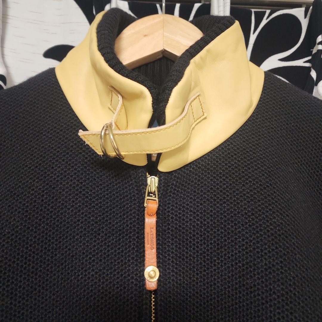 L&KONDO ルコンド　ドライバーズニット　ブラック　馬革　L