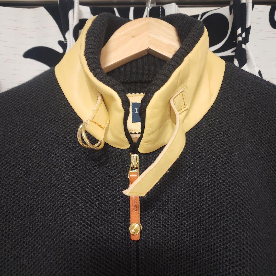 L&KONDO ルコンド　ドライバーズニット　ブラック　馬革　L