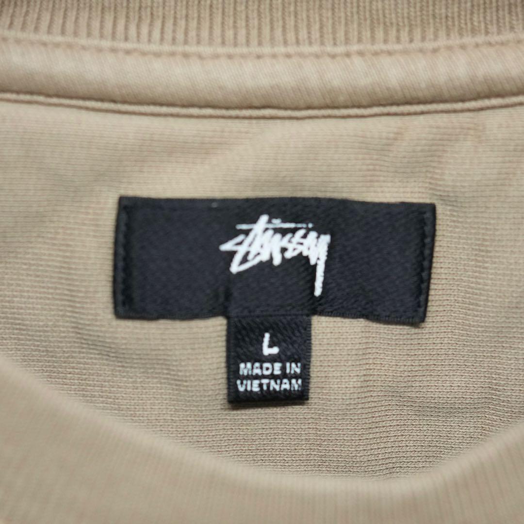 stussy スウェット　刺繍　カーキ