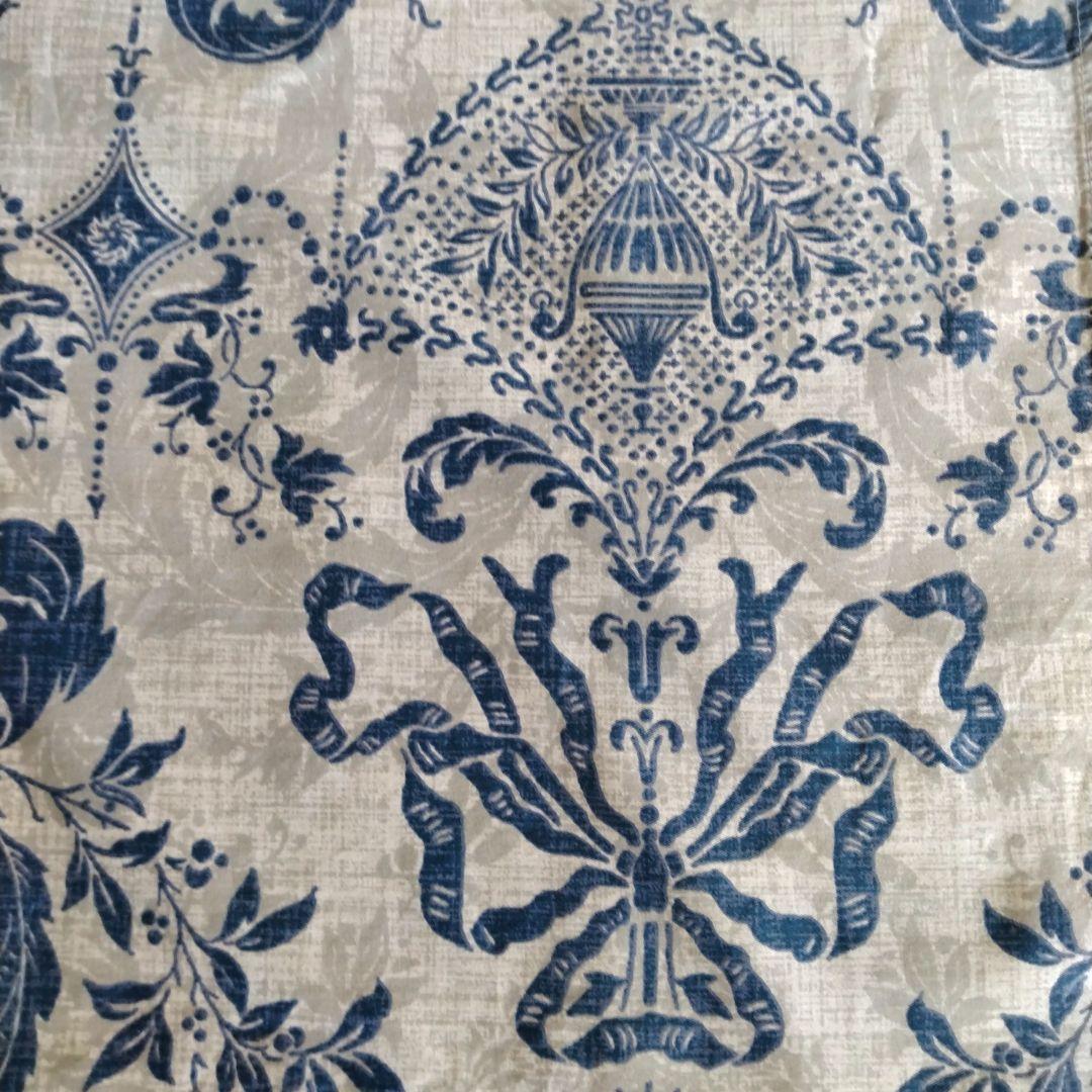 ぽんぽん★ブルー＆ホワイトレトロリボン　シングルサイズ2セット