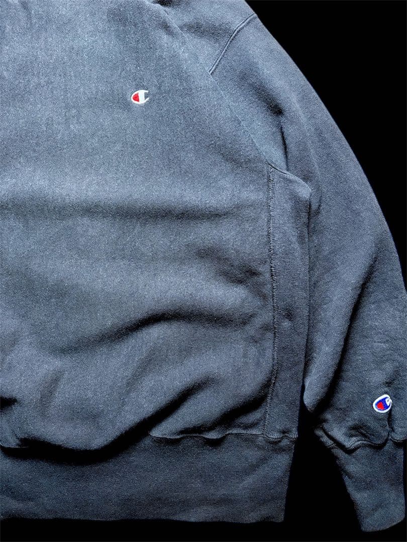 希少ブラック　チャンピオン　リバースウィーブ　ビンテージ　刺繍タグ　90s