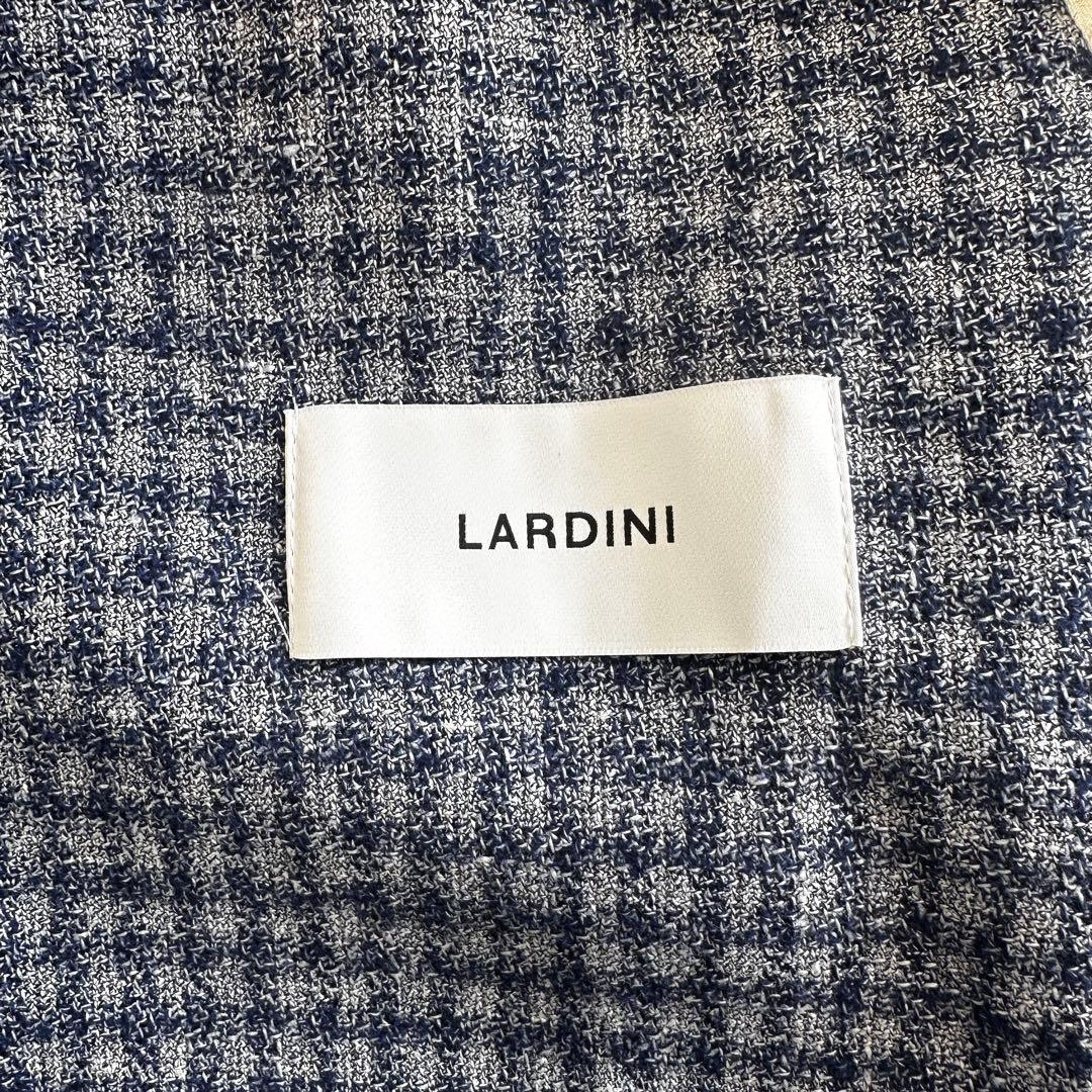 【極美品】LARDINI ラルディーニ リネンウール チェックジャケット 46