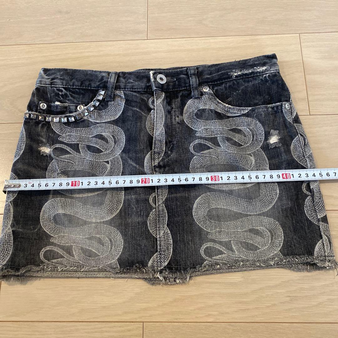 ヒステリックブルー　ヒステリック　デニム　マイクロミニスカート　スネーク柄　M