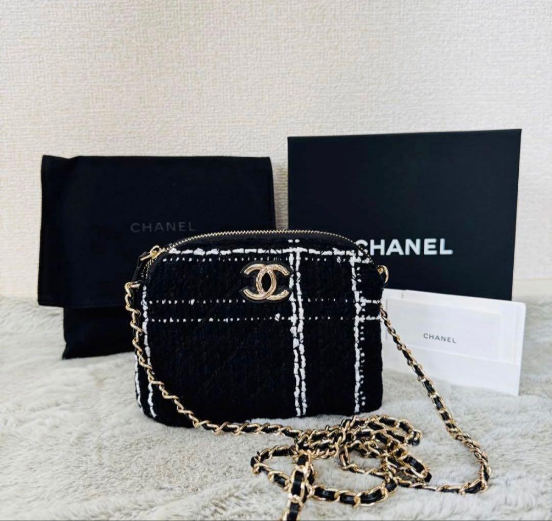 CHANEL ツイードチェックショルダーバッグ　非売品　ノベルティグッズ