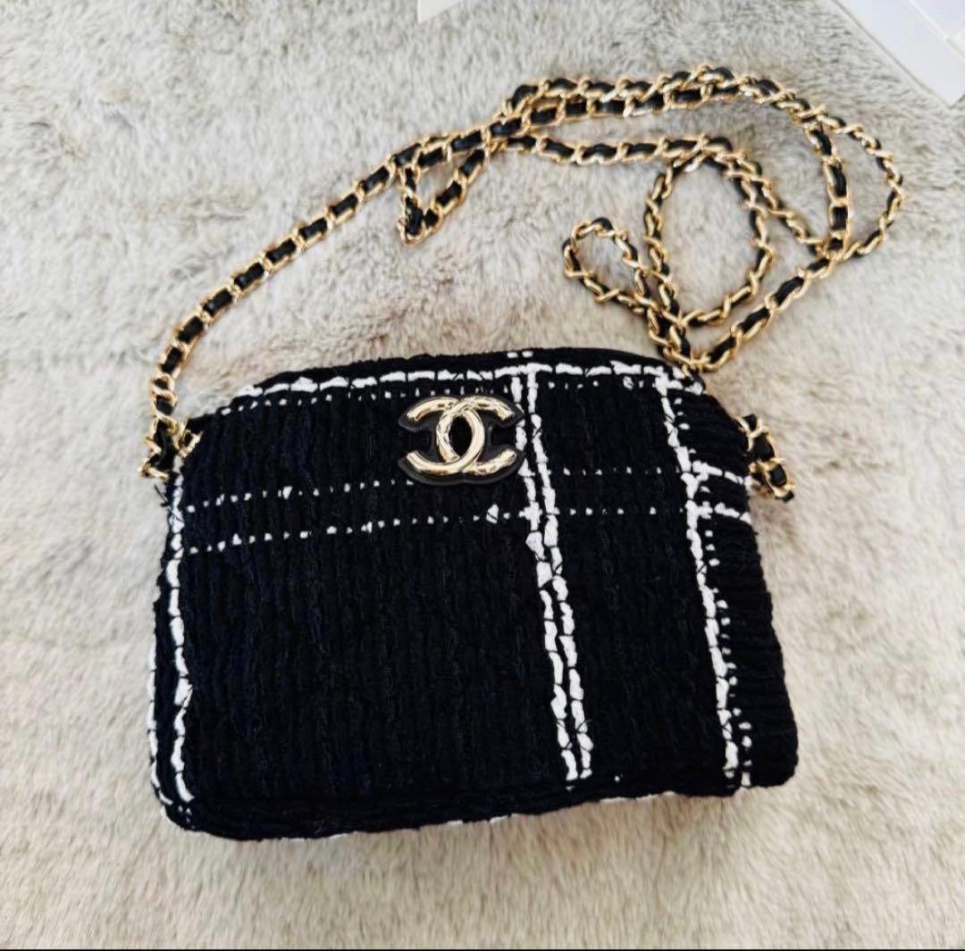 CHANEL ツイードチェックショルダーバッグ　非売品　ノベルティグッズ