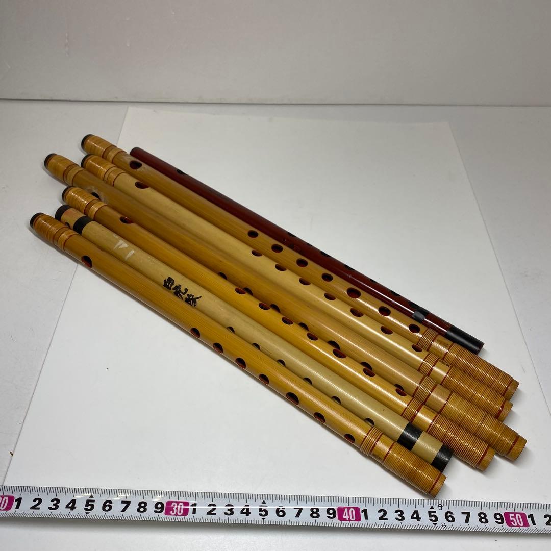 喜月銘等　竹製　横笛7点　約36.1〜46㎝　東さ8-0110①