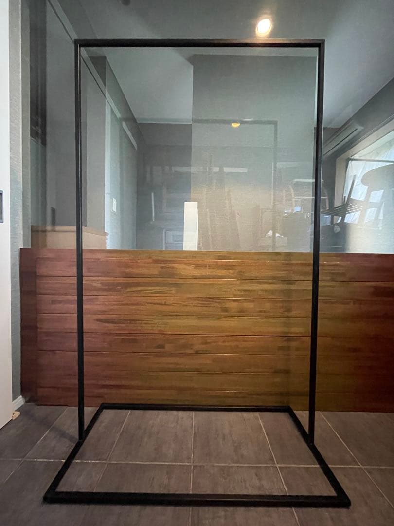 美品■KANADEMONOカナデモノ シンプルアイアン ハンガーラックW90cm