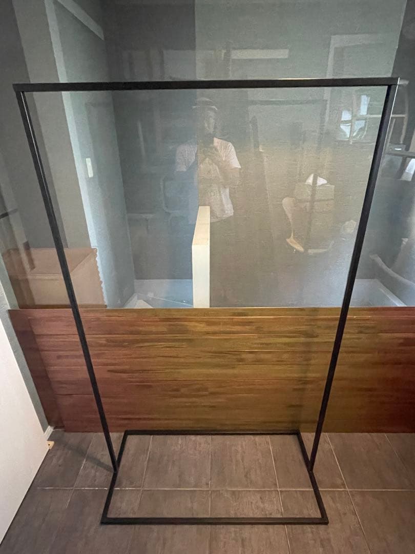 美品■KANADEMONOカナデモノ シンプルアイアン ハンガーラックW90cm