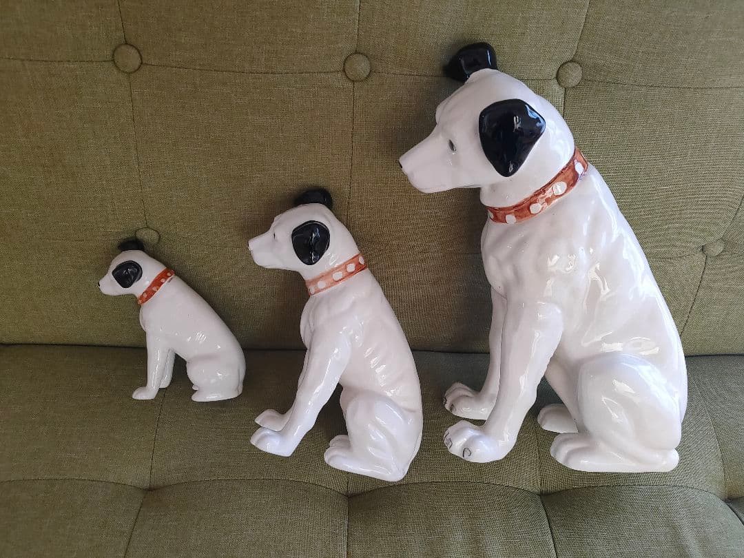 陶器製犬の置物3匹セット