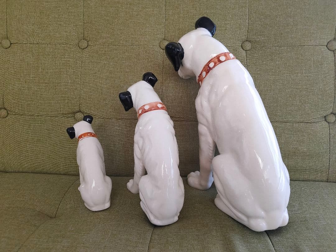 陶器製犬の置物3匹セット