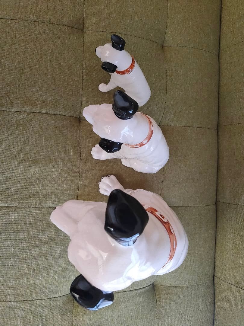 陶器製犬の置物3匹セット