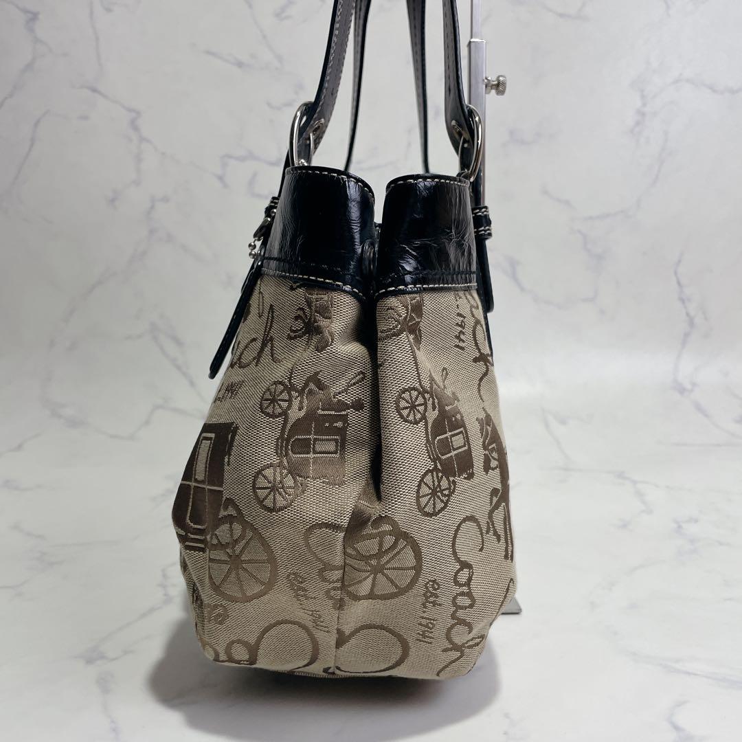 極美品✨COACH ハンドバッグ ホース&キャリッジ プリーテッド SOHO