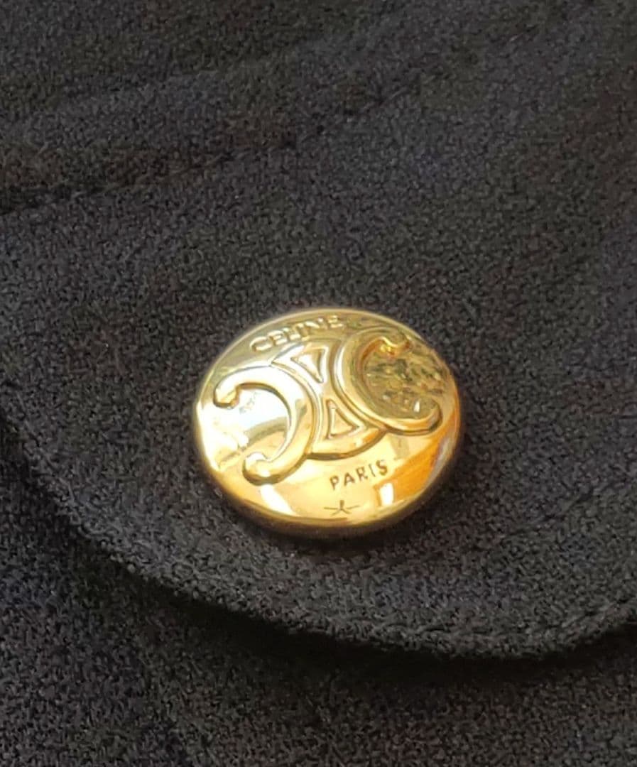 未使用級 23SS セリーヌ トリオンフ エプロン ワンピース ブラック 36