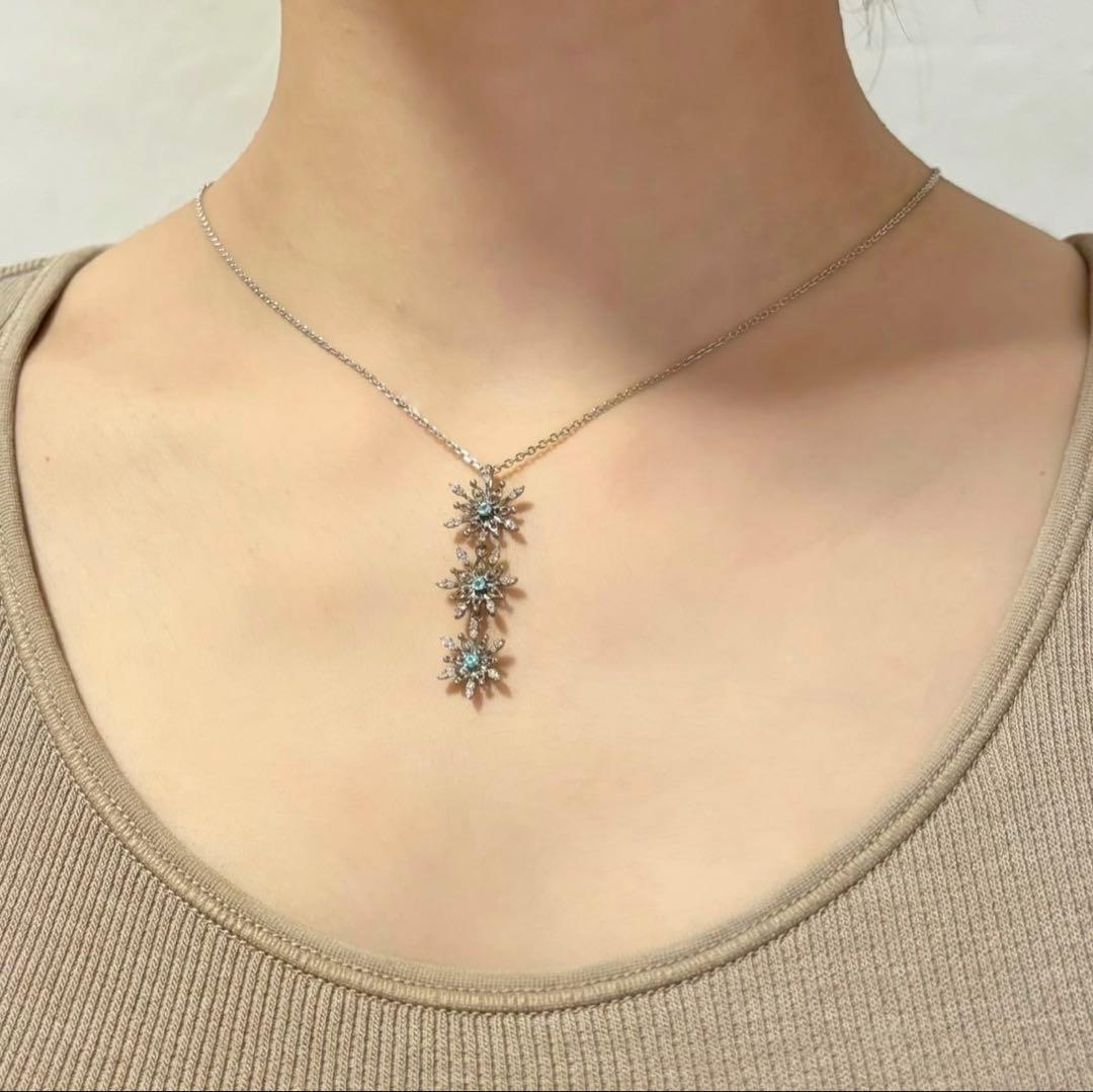 『専用です』天然パライバトルマリン ダイヤモンド スノーフレーク 計0.42ct