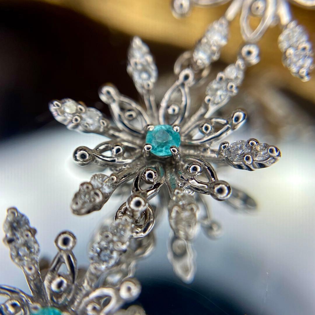 『専用です』天然パライバトルマリン ダイヤモンド スノーフレーク 計0.42ct