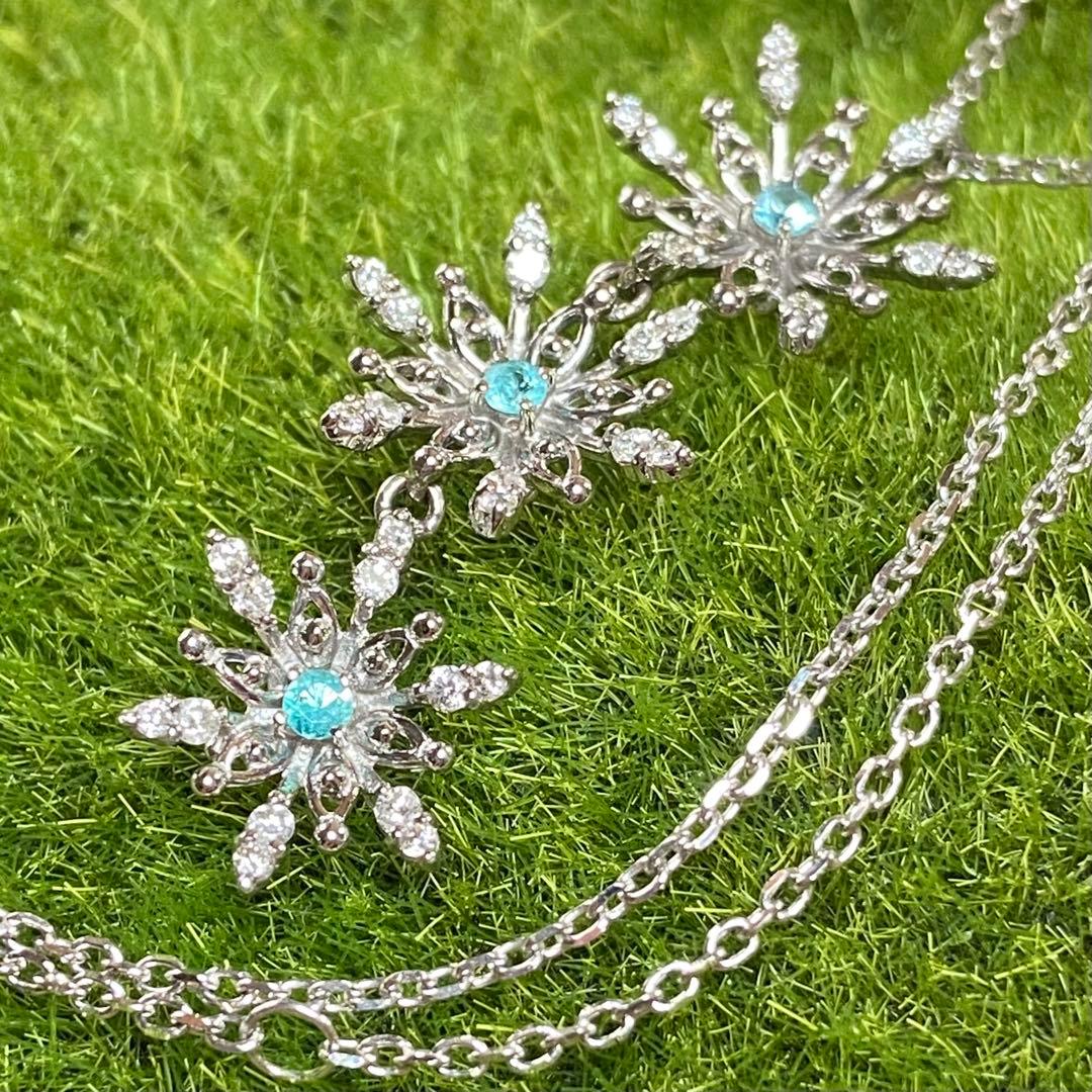 『専用です』天然パライバトルマリン ダイヤモンド スノーフレーク 計0.42ct