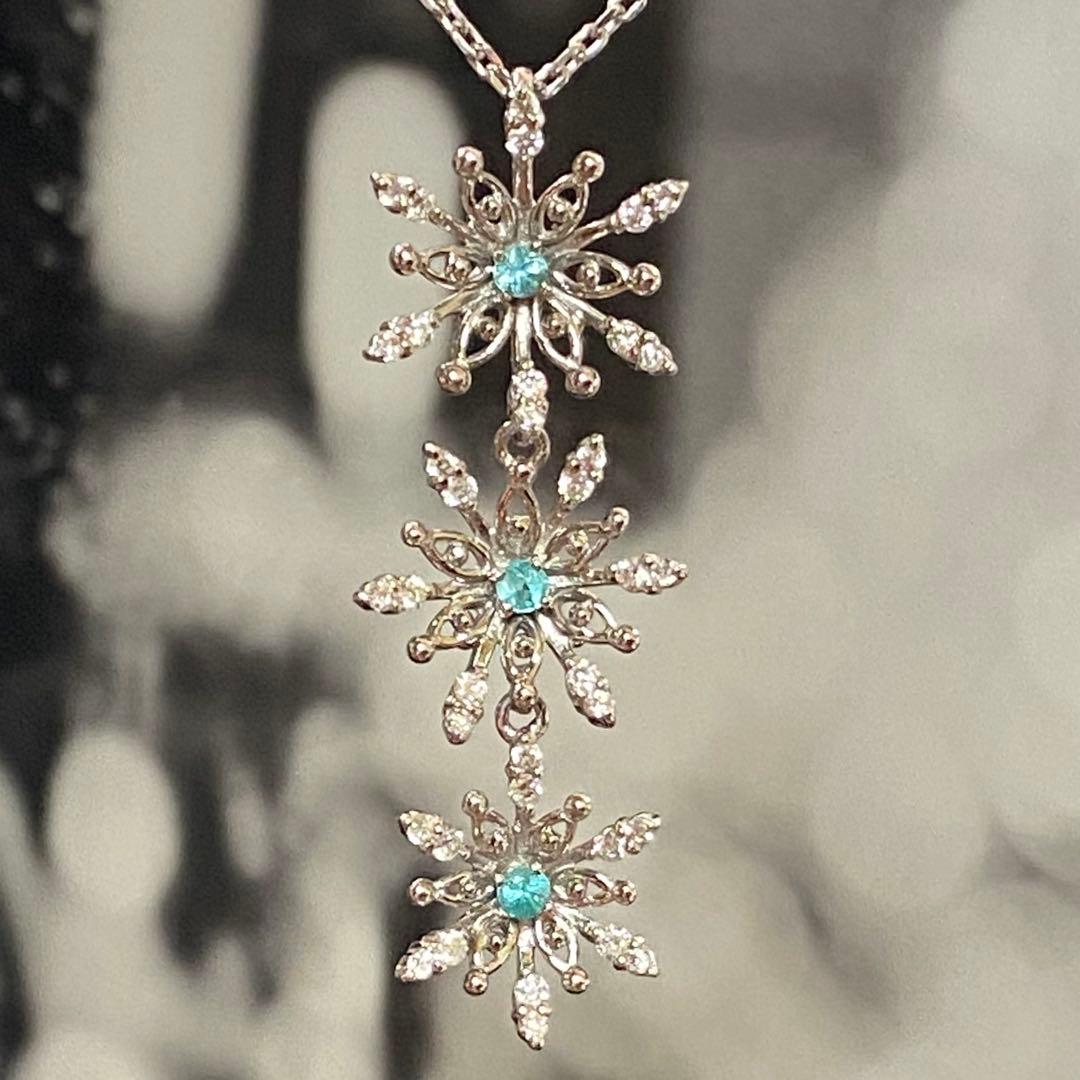 『専用です』天然パライバトルマリン ダイヤモンド スノーフレーク 計0.42ct