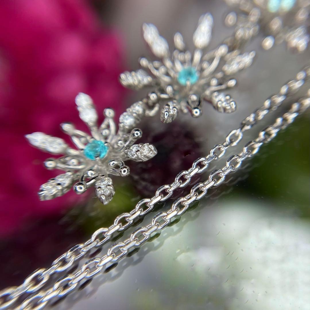 『専用です』天然パライバトルマリン ダイヤモンド スノーフレーク 計0.42ct