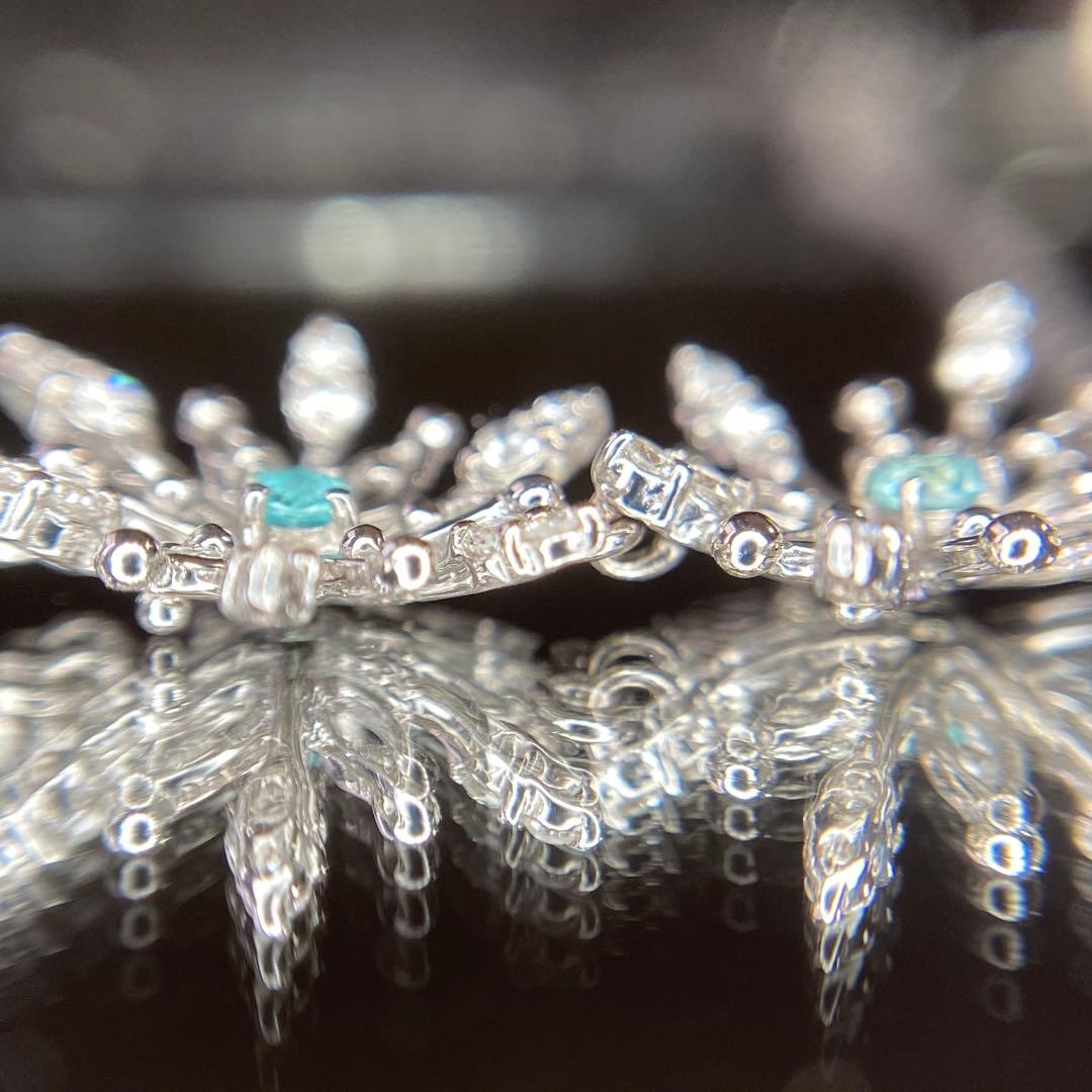 『専用です』天然パライバトルマリン ダイヤモンド スノーフレーク 計0.42ct