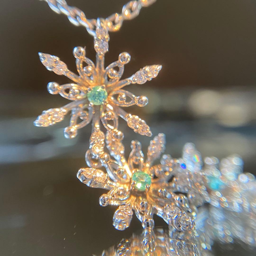 『専用です』天然パライバトルマリン ダイヤモンド スノーフレーク 計0.42ct