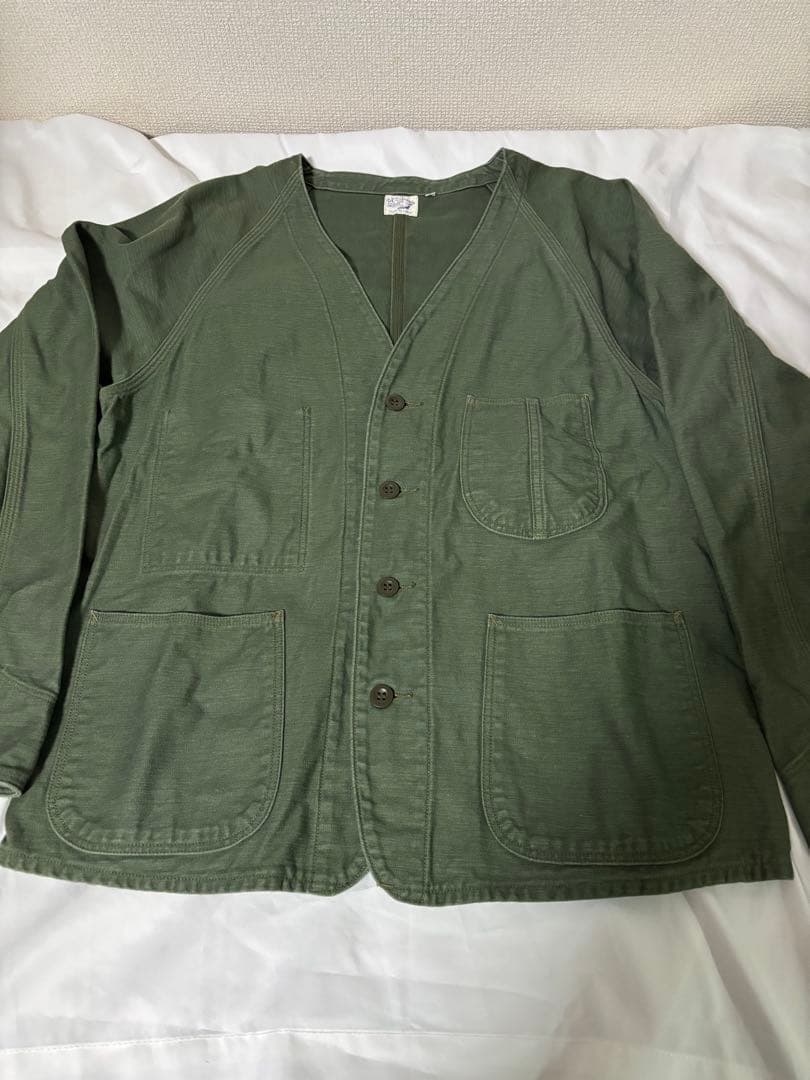 orSlow （オアスロウ） ノーカラージャケット サイズ2 オリーブ