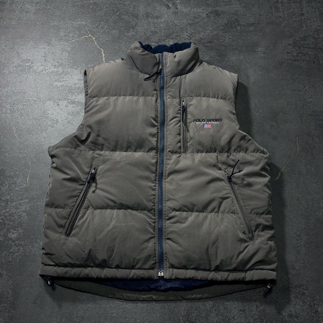 しん90s POLO SPORTポロスポーツダウンベストグレーラルフローレ