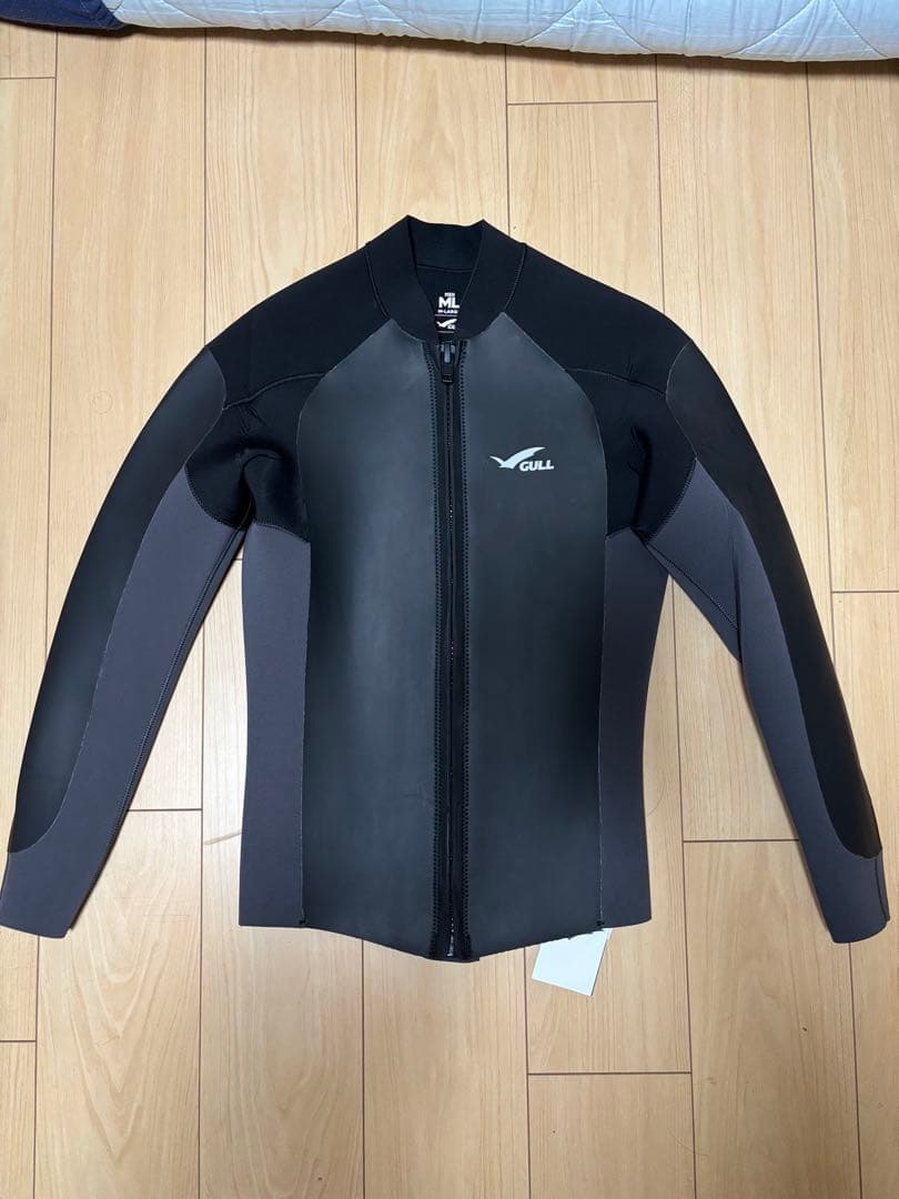GULL 3mm SKIN JACKETタッパー ブラック/グレー MLサイズ