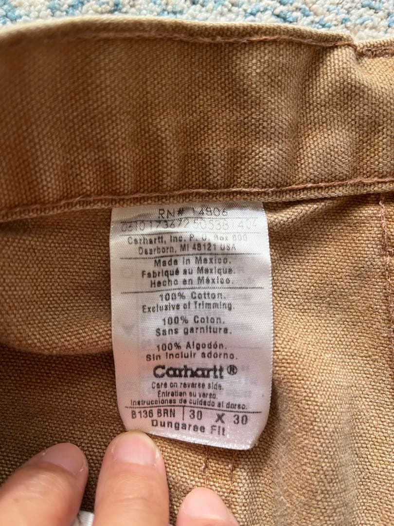 【美品】carhartt ダブルニー W30 L30ブラウン