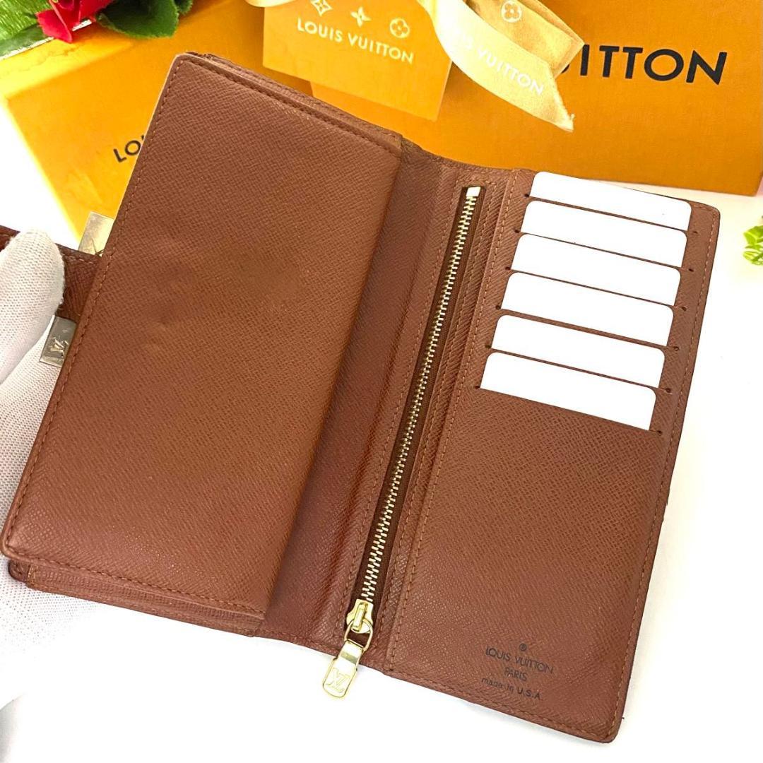 ルイ ヴィトン◎モノグラム コンチネンタル がま口 長財布 ブラウン 茶色