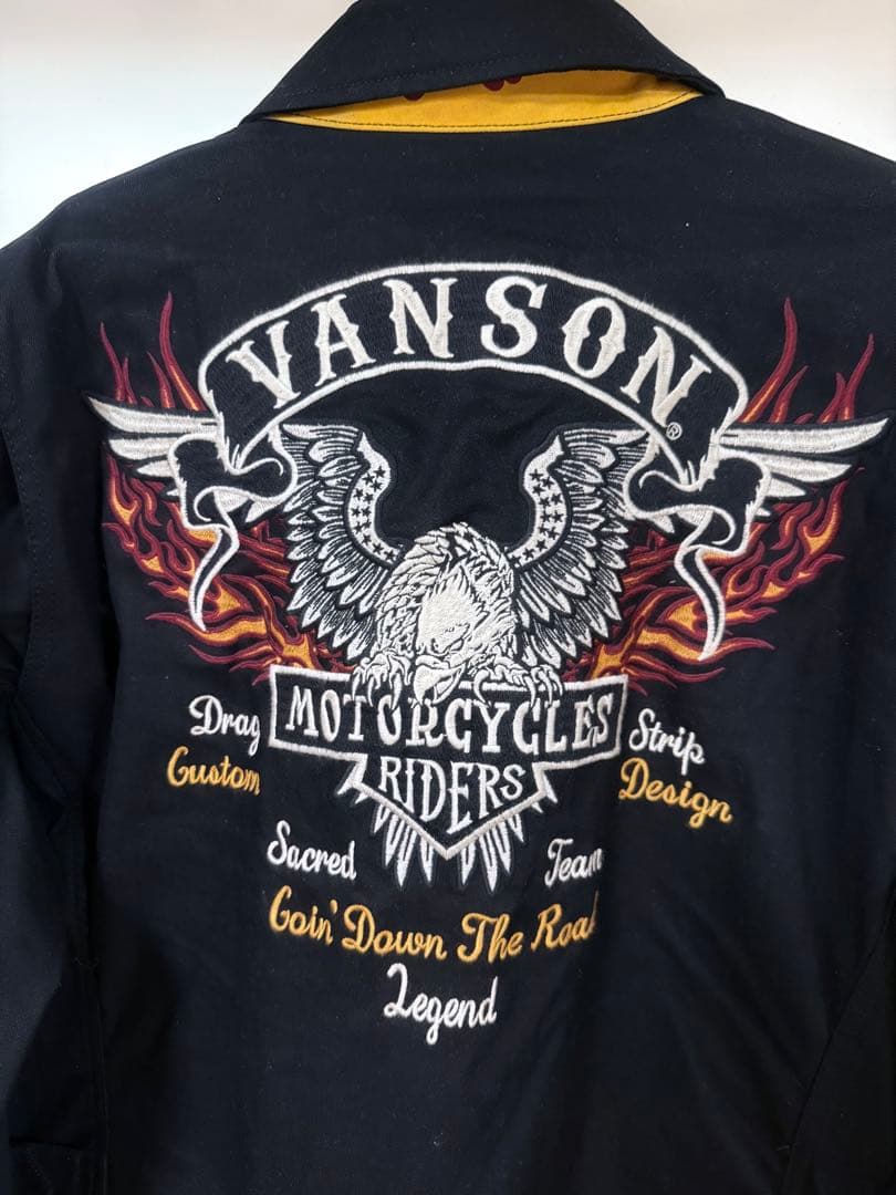 VANSON バンソン アメリカンイーグル刺繍 つなぎ