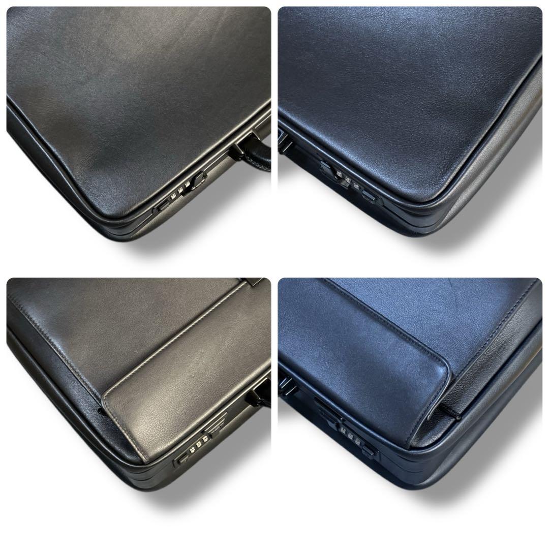 オファーマン 良品 ドイツ製 ソフトレザー アタッシュケース ブラック 袋付き