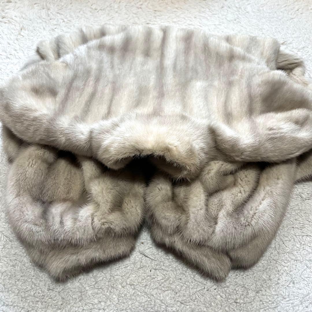 総丈90cm 肉厚ボリューム◎ サファイアミンク リアルファーコート 毛皮 40