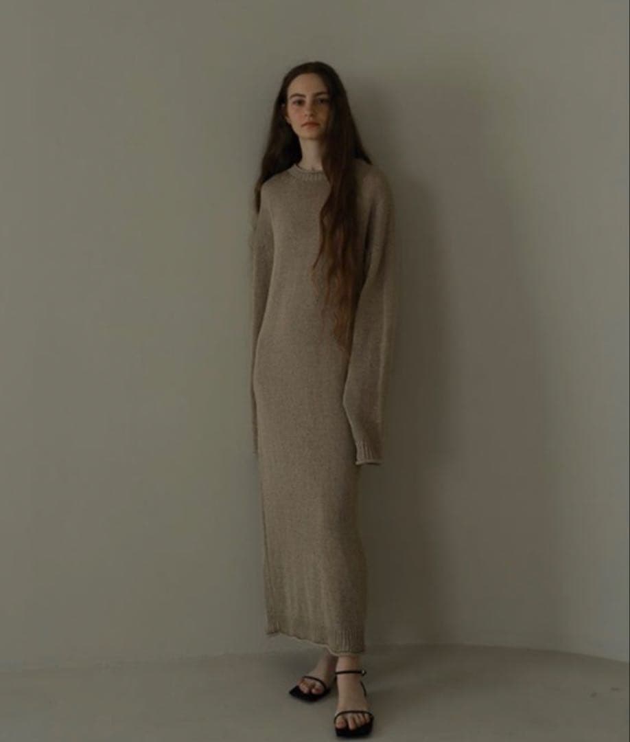 エトレトウキョウETRE TOKYO ロールエンドローゲージニットワンピース