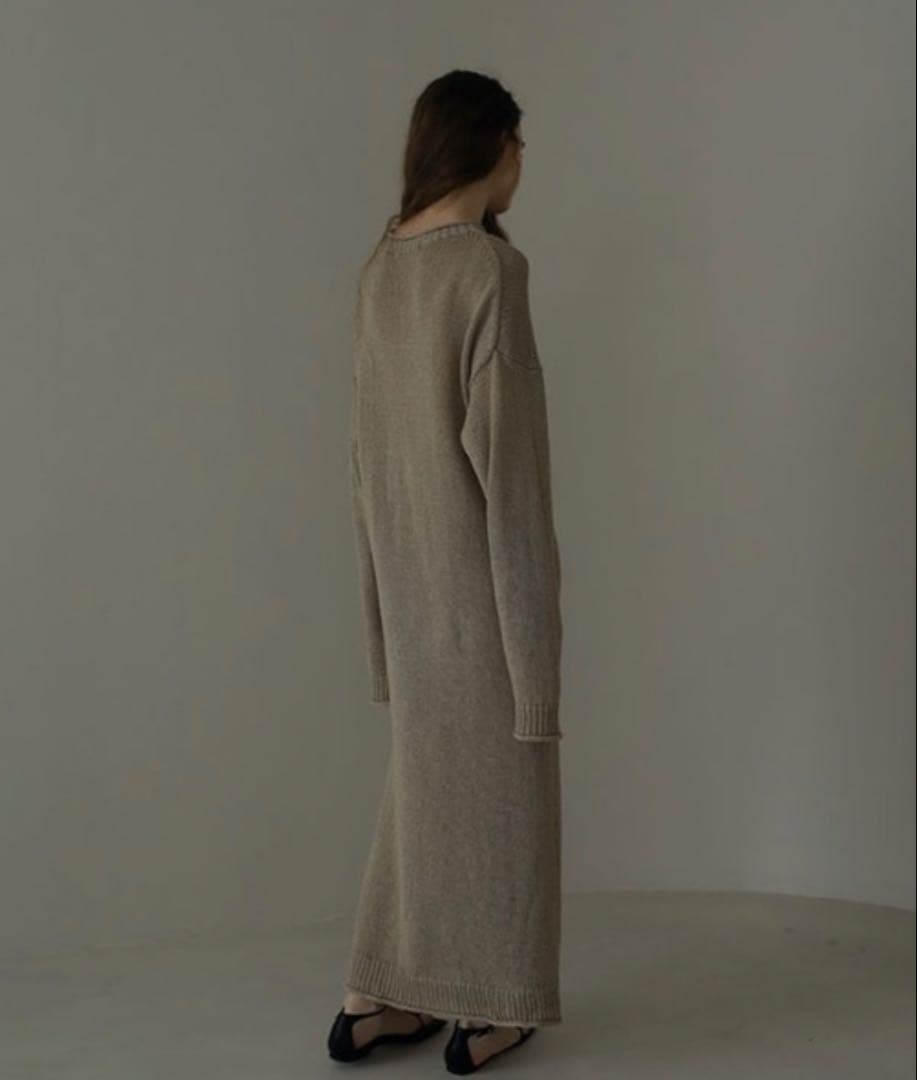 エトレトウキョウETRE TOKYO ロールエンドローゲージニットワンピース