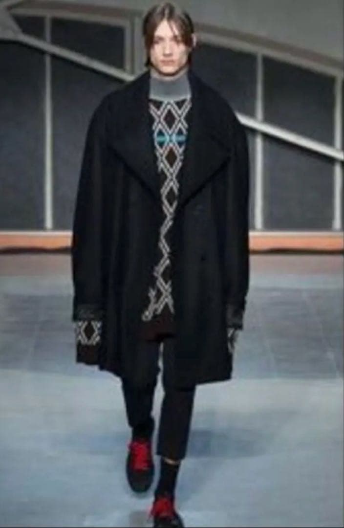 美品/メゾンマルタンマルジェラ//オーバーサイズＰコート/黒