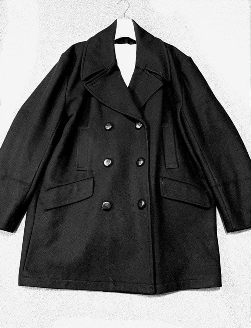 美品/メゾンマルタンマルジェラ//オーバーサイズＰコート/黒