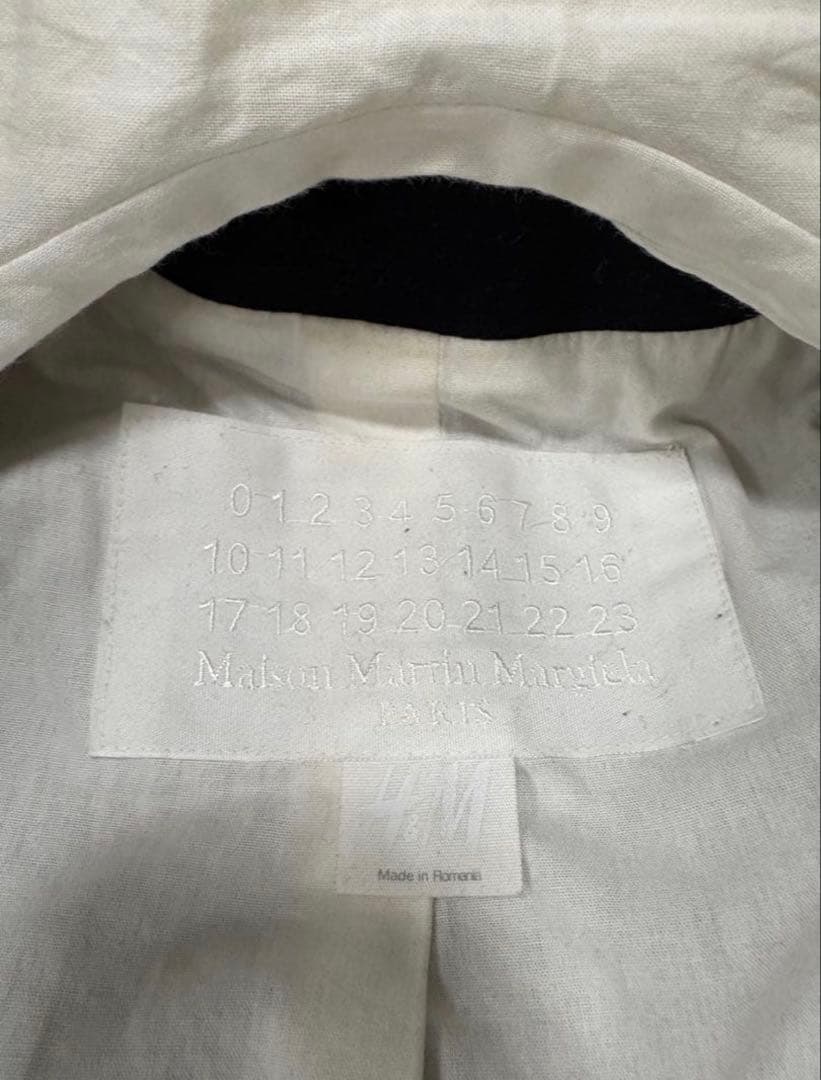 美品/メゾンマルタンマルジェラ//オーバーサイズＰコート/黒