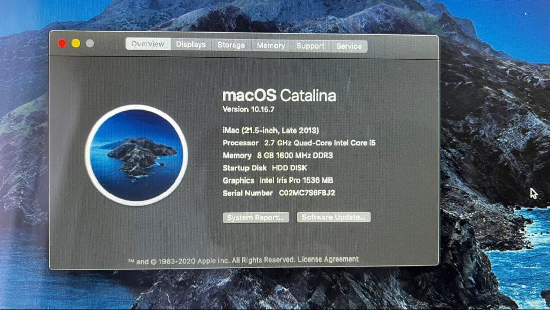 Apple iMac A1418 21.5インチ 2013 8GB 1TB