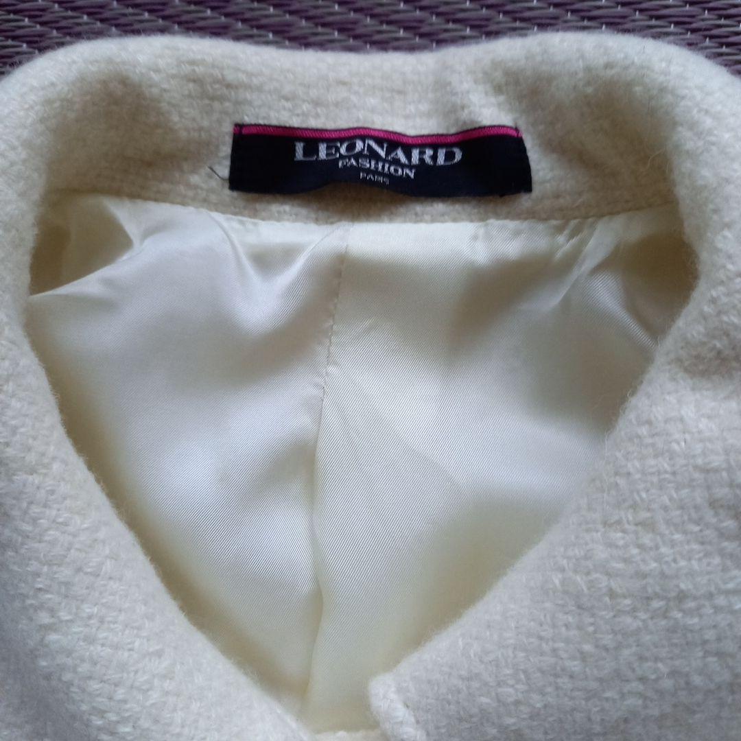 LEONARD アイボリー ウール コート