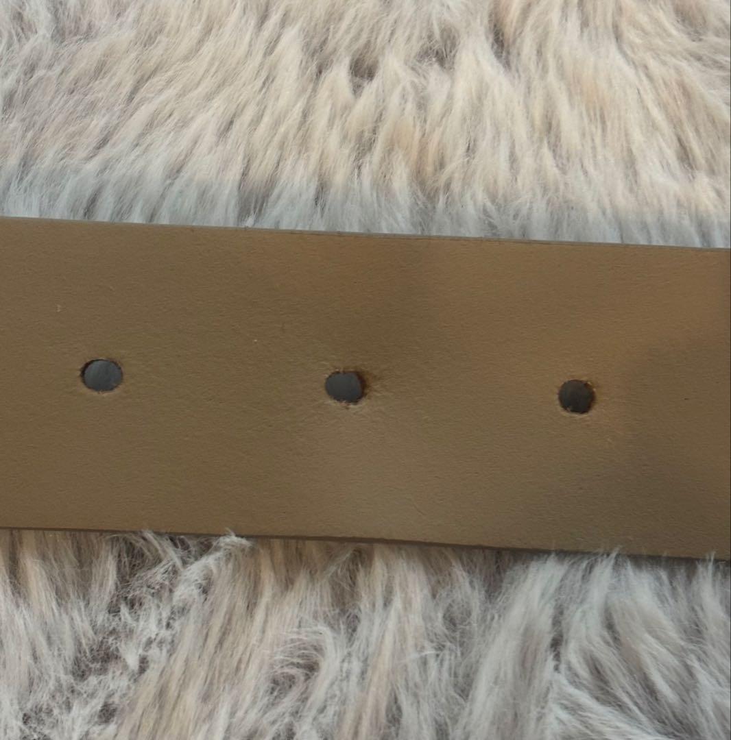 alors ベージュ レザーベルト ダブルバックル（アローパリ）