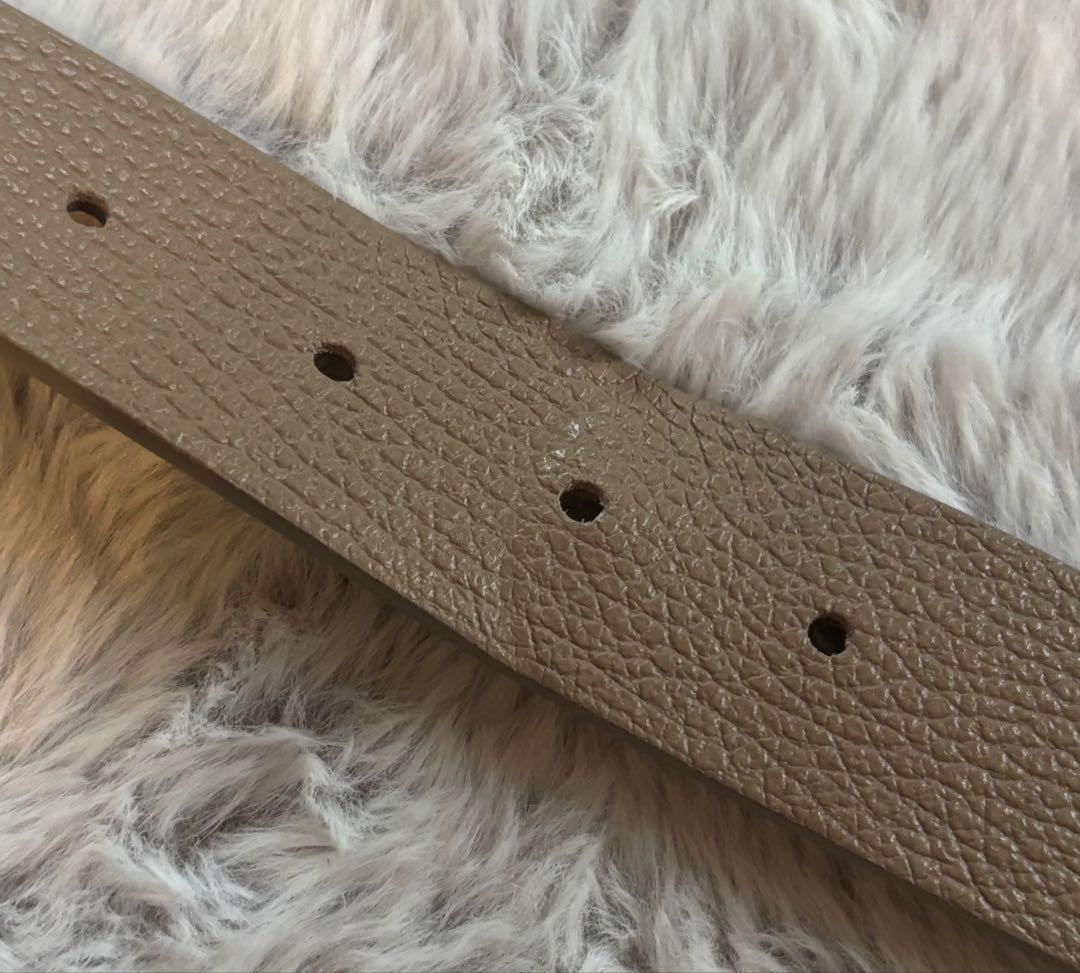 alors ベージュ レザーベルト ダブルバックル（アローパリ）