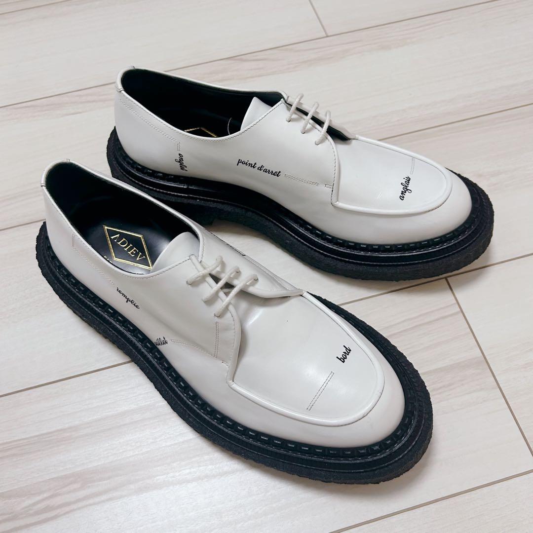 【希少】ADIEV PARIS アデュー ローファー メッセージ ホワイト 43