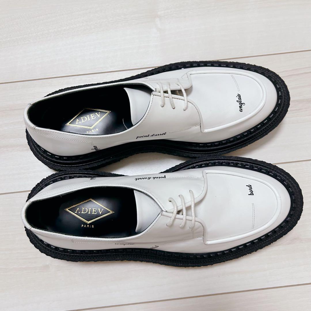 【希少】ADIEV PARIS アデュー ローファー メッセージ ホワイト 43