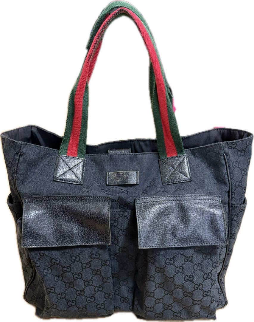 GGパターン エコバッグ 黒