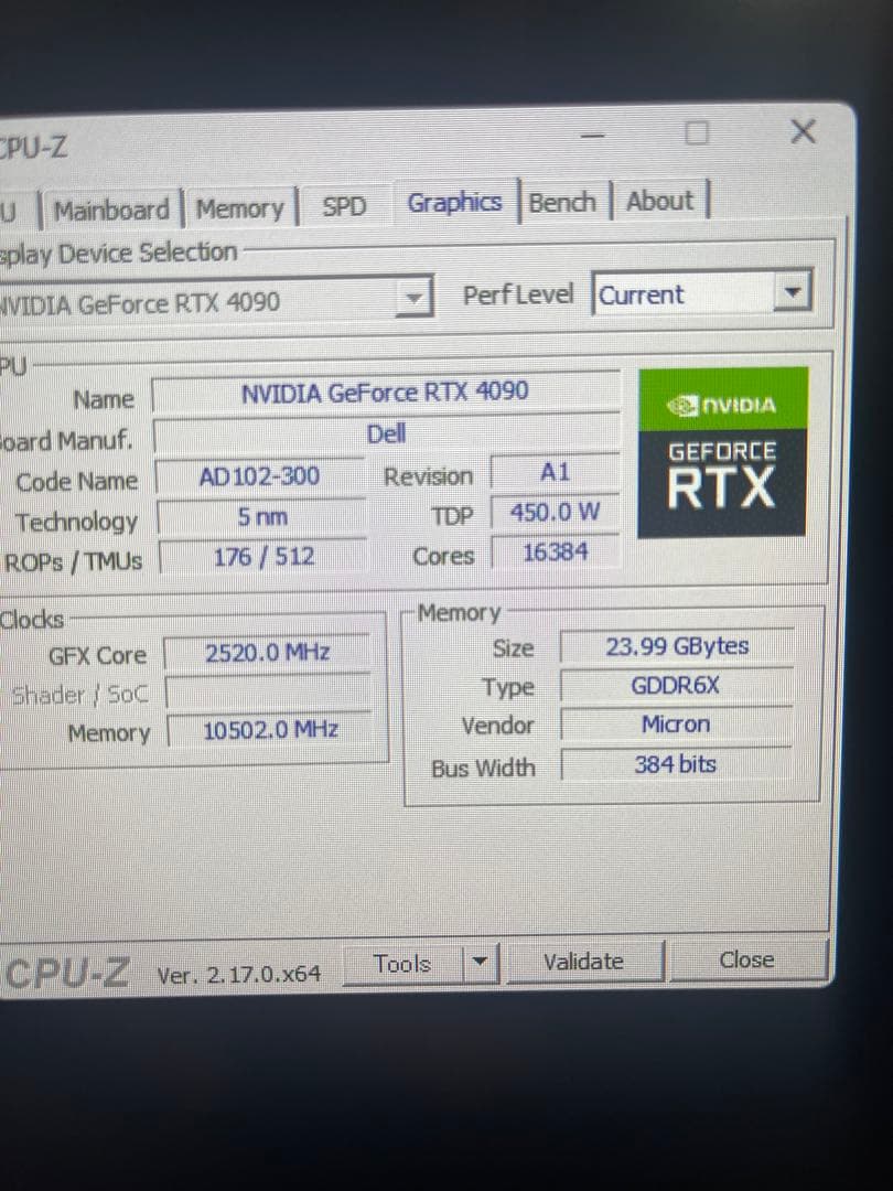 RTX4090 使用頻度極小　程度極上　DELL製